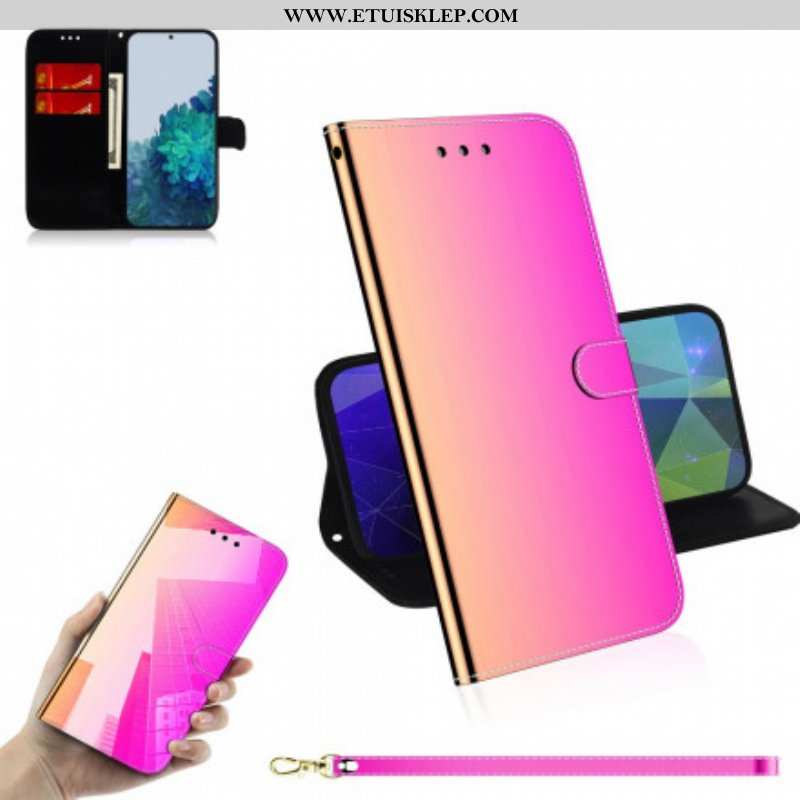Etui Folio do Samsung Galaxy S21 Plus 5G Osłona Lusterka Ze Sztucznej Skóry
